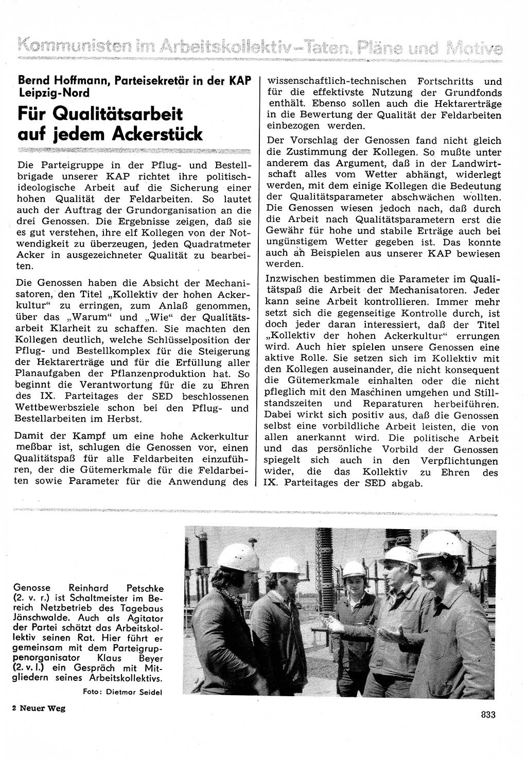 Neuer Weg (NW), Organ des Zentralkomitees (ZK) der SED (Sozialistische Einheitspartei Deutschlands) für Fragen des Parteilebens, 30. Jahrgang [Deutsche Demokratische Republik (DDR)] 1975, Seite 833 (NW ZK SED DDR 1975, S. 833)