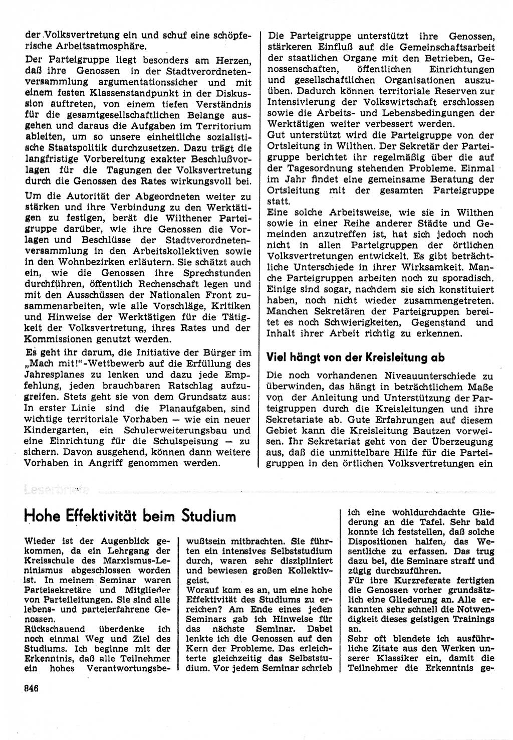 Neuer Weg (NW), Organ des Zentralkomitees (ZK) der SED (Sozialistische Einheitspartei Deutschlands) für Fragen des Parteilebens, 30. Jahrgang [Deutsche Demokratische Republik (DDR)] 1975, Seite 846 (NW ZK SED DDR 1975, S. 846)