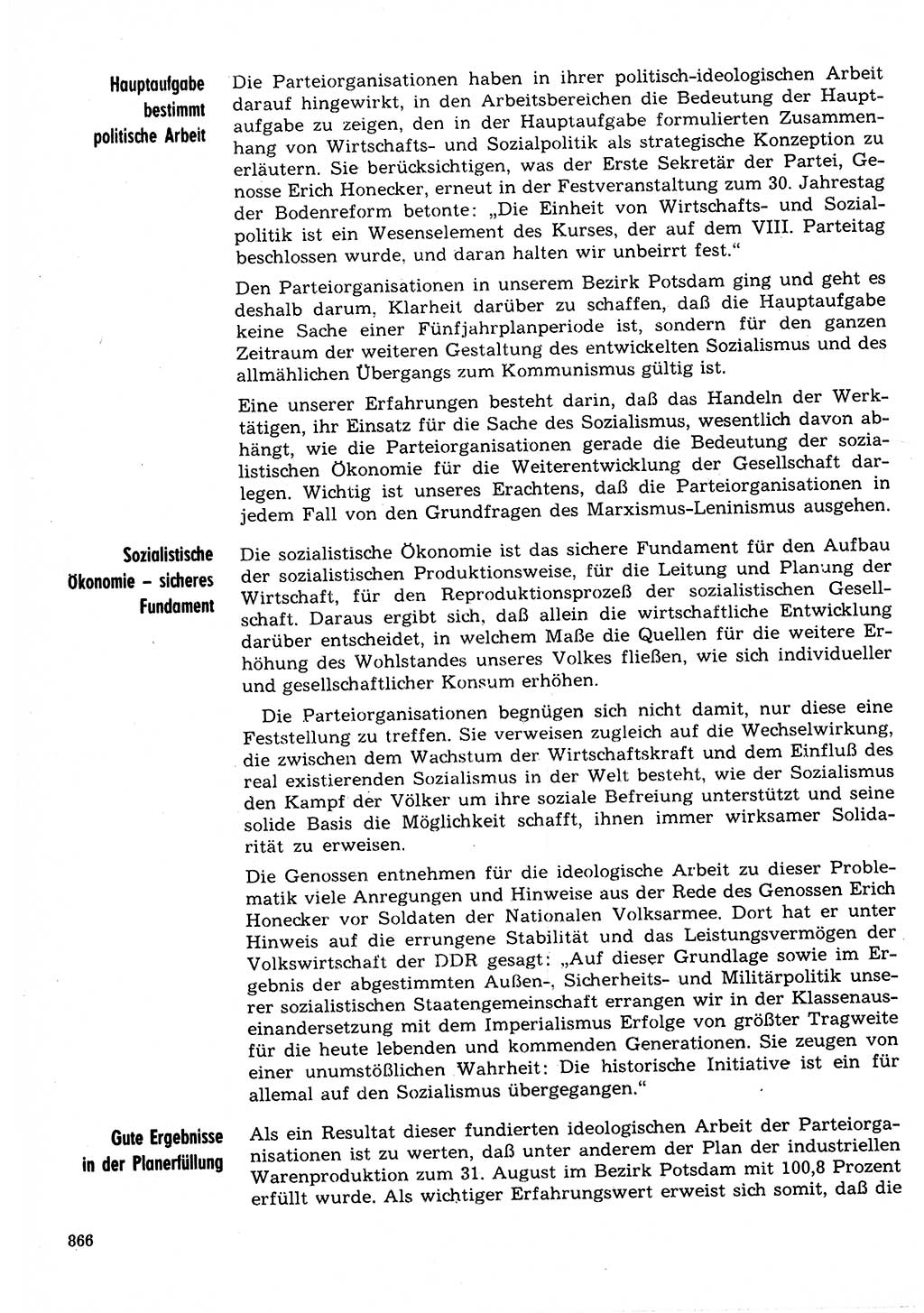 Neuer Weg (NW), Organ des Zentralkomitees (ZK) der SED (Sozialistische Einheitspartei Deutschlands) für Fragen des Parteilebens, 30. Jahrgang [Deutsche Demokratische Republik (DDR)] 1975, Seite 866 (NW ZK SED DDR 1975, S. 866)