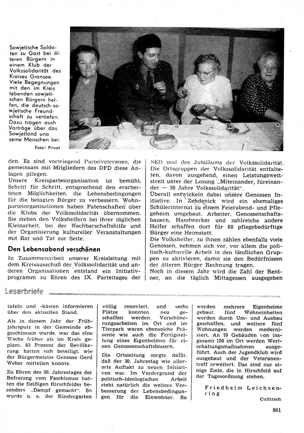 Neuer Weg (NW), Organ des Zentralkomitees (ZK) der SED (Sozialistische Einheitspartei Deutschlands) für Fragen des Parteilebens, 30. Jahrgang [Deutsche Demokratische Republik (DDR)] 1975, Seite 901 (NW ZK SED DDR 1975, S. 901)