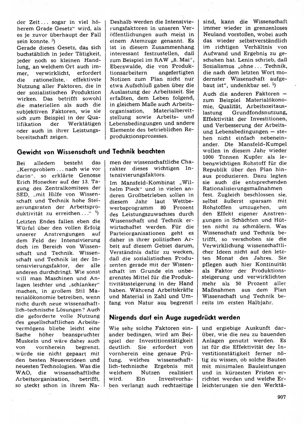 Neuer Weg (NW), Organ des Zentralkomitees (ZK) der SED (Sozialistische Einheitspartei Deutschlands) für Fragen des Parteilebens, 30. Jahrgang [Deutsche Demokratische Republik (DDR)] 1975, Seite 907 (NW ZK SED DDR 1975, S. 907)