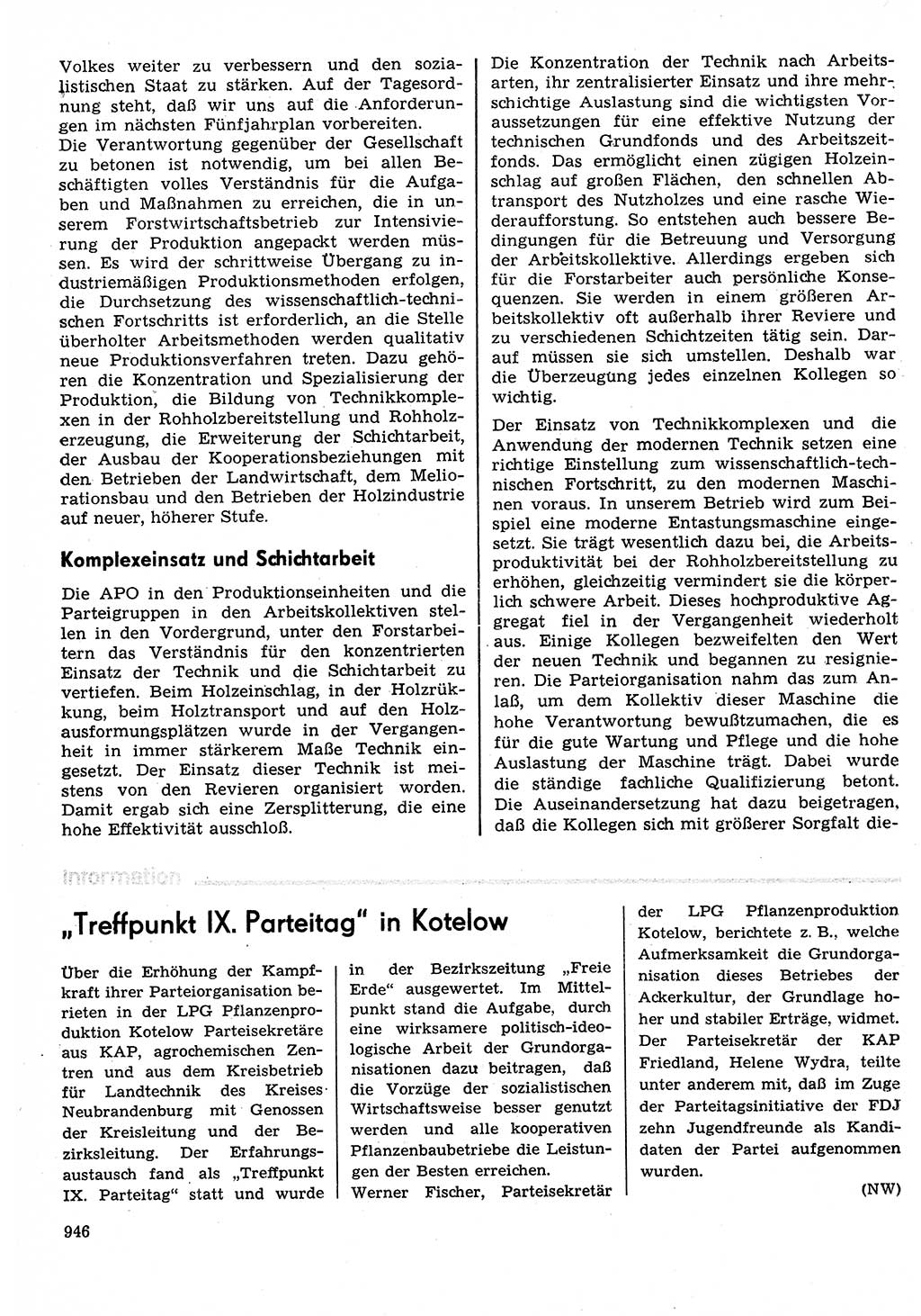 Neuer Weg (NW), Organ des Zentralkomitees (ZK) der SED (Sozialistische Einheitspartei Deutschlands) für Fragen des Parteilebens, 30. Jahrgang [Deutsche Demokratische Republik (DDR)] 1975, Seite 946 (NW ZK SED DDR 1975, S. 946)