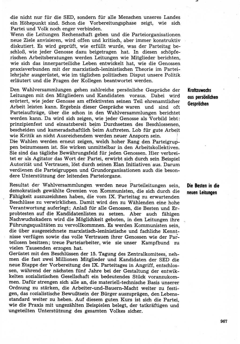 Neuer Weg (NW), Organ des Zentralkomitees (ZK) der SED (Sozialistische Einheitspartei Deutschlands) für Fragen des Parteilebens, 30. Jahrgang [Deutsche Demokratische Republik (DDR)] 1975, Seite 967 (NW ZK SED DDR 1975, S. 967)