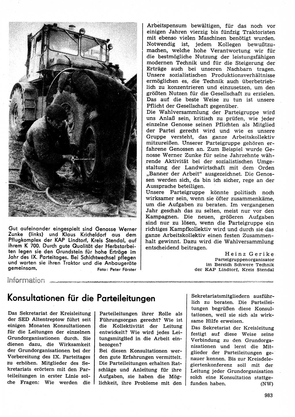 Neuer Weg (NW), Organ des Zentralkomitees (ZK) der SED (Sozialistische Einheitspartei Deutschlands) für Fragen des Parteilebens, 30. Jahrgang [Deutsche Demokratische Republik (DDR)] 1975, Seite 983 (NW ZK SED DDR 1975, S. 983)