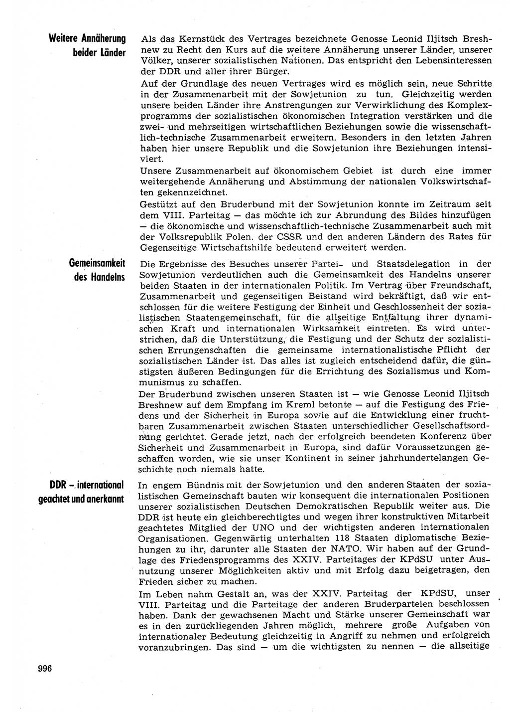 Neuer Weg (NW), Organ des Zentralkomitees (ZK) der SED (Sozialistische Einheitspartei Deutschlands) für Fragen des Parteilebens, 30. Jahrgang [Deutsche Demokratische Republik (DDR)] 1975, Seite 996 (NW ZK SED DDR 1975, S. 996)