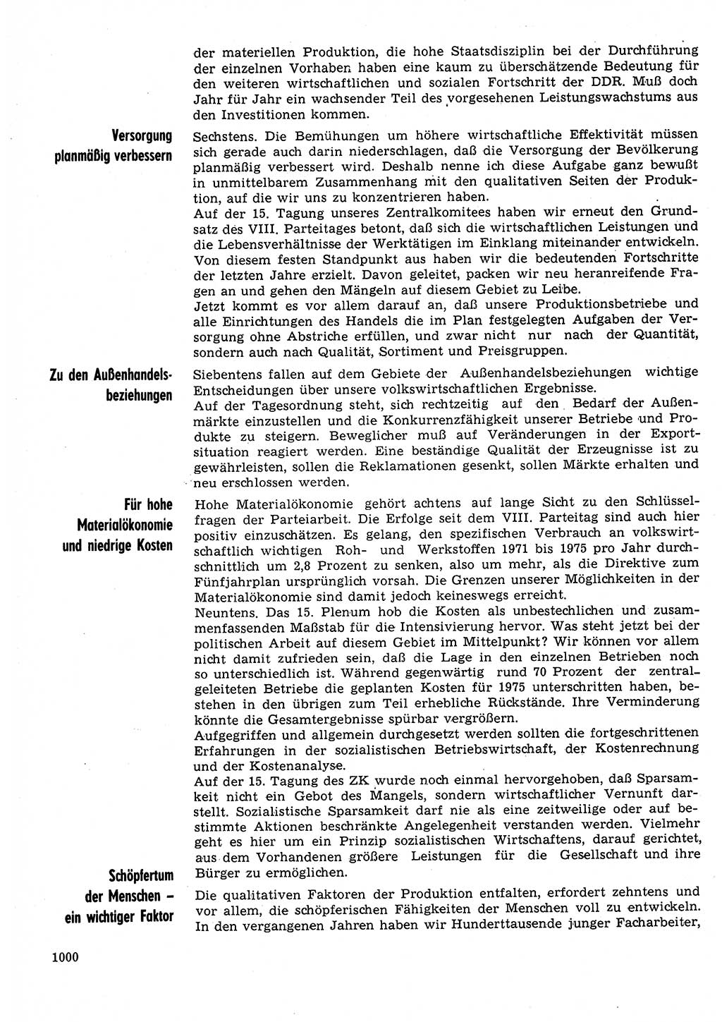 Neuer Weg (NW), Organ des Zentralkomitees (ZK) der SED (Sozialistische Einheitspartei Deutschlands) für Fragen des Parteilebens, 30. Jahrgang [Deutsche Demokratische Republik (DDR)] 1975, Seite 1000 (NW ZK SED DDR 1975, S. 1000)