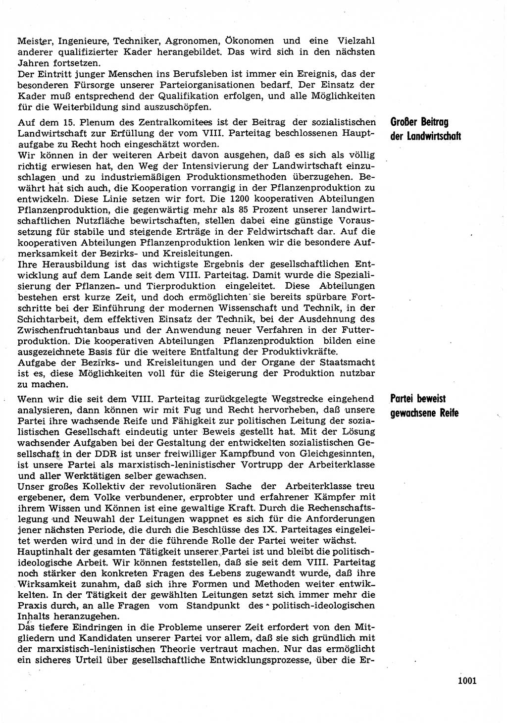 Neuer Weg (NW), Organ des Zentralkomitees (ZK) der SED (Sozialistische Einheitspartei Deutschlands) für Fragen des Parteilebens, 30. Jahrgang [Deutsche Demokratische Republik (DDR)] 1975, Seite 1001 (NW ZK SED DDR 1975, S. 1001)