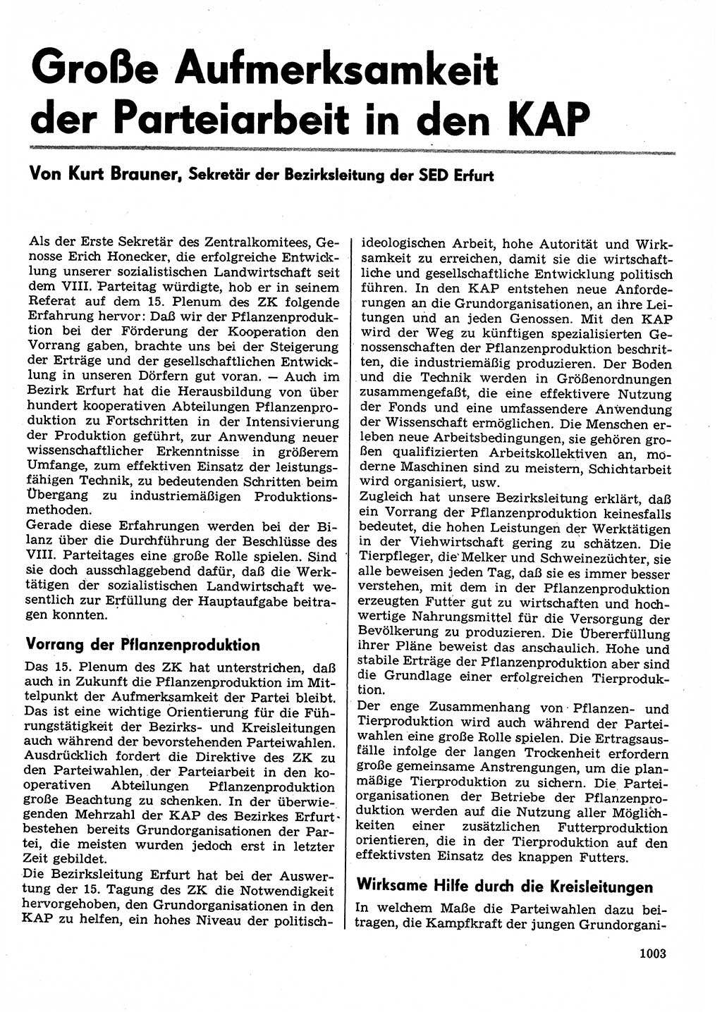 Neuer Weg (NW), Organ des Zentralkomitees (ZK) der SED (Sozialistische Einheitspartei Deutschlands) für Fragen des Parteilebens, 30. Jahrgang [Deutsche Demokratische Republik (DDR)] 1975, Seite 1003 (NW ZK SED DDR 1975, S. 1003)