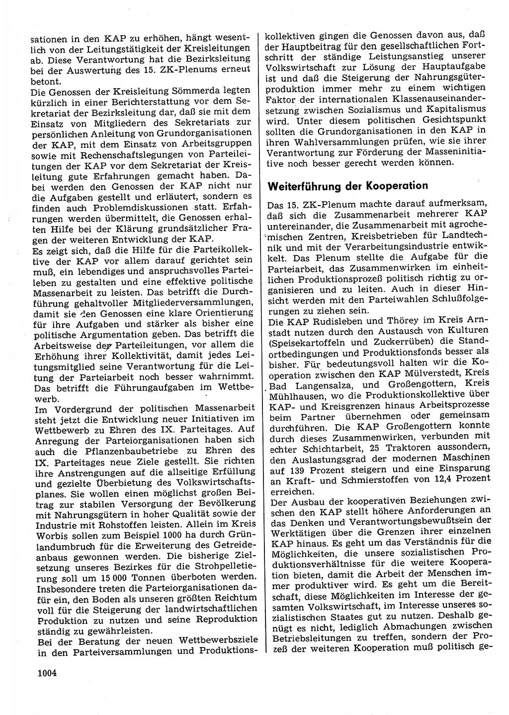 Neuer Weg (NW), Organ des Zentralkomitees (ZK) der SED (Sozialistische Einheitspartei Deutschlands) für Fragen des Parteilebens, 30. Jahrgang [Deutsche Demokratische Republik (DDR)] 1975, Seite 1004 (NW ZK SED DDR 1975, S. 1004)