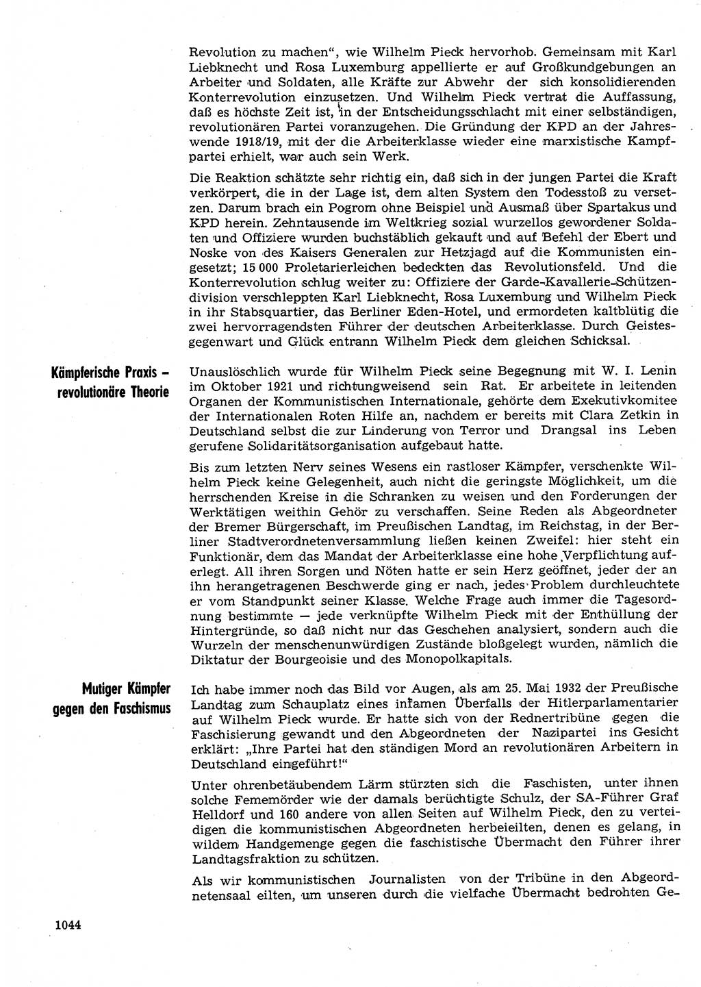 Neuer Weg (NW), Organ des Zentralkomitees (ZK) der SED (Sozialistische Einheitspartei Deutschlands) für Fragen des Parteilebens, 30. Jahrgang [Deutsche Demokratische Republik (DDR)] 1975, Seite 1044 (NW ZK SED DDR 1975, S. 1044)