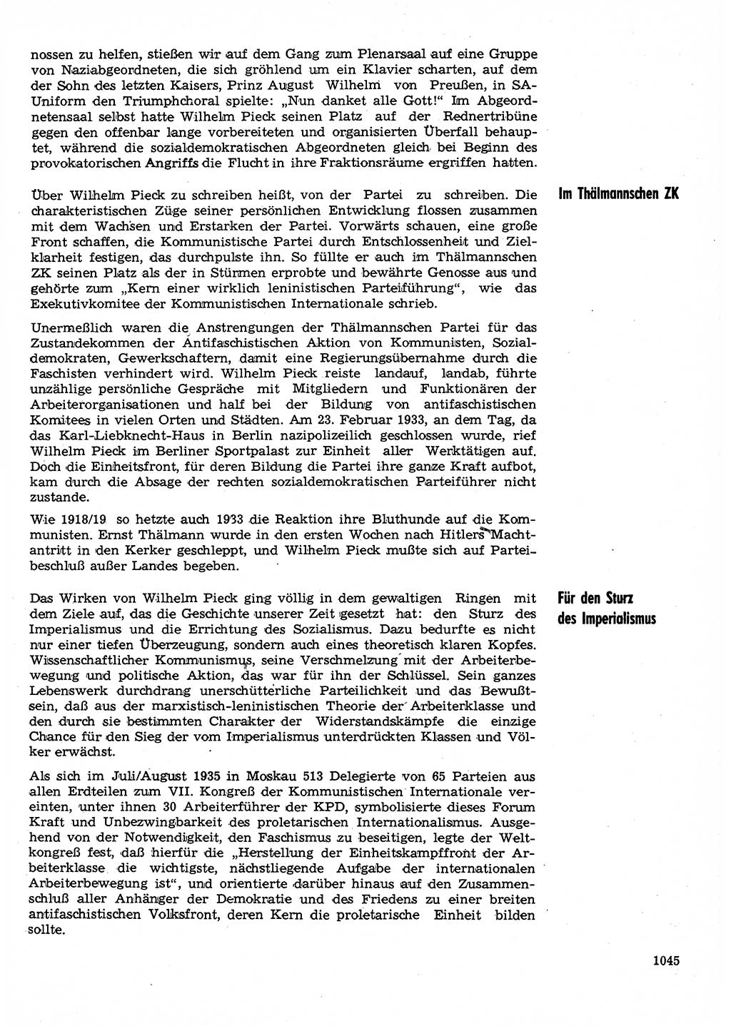Neuer Weg (NW), Organ des Zentralkomitees (ZK) der SED (Sozialistische Einheitspartei Deutschlands) für Fragen des Parteilebens, 30. Jahrgang [Deutsche Demokratische Republik (DDR)] 1975, Seite 1045 (NW ZK SED DDR 1975, S. 1045)