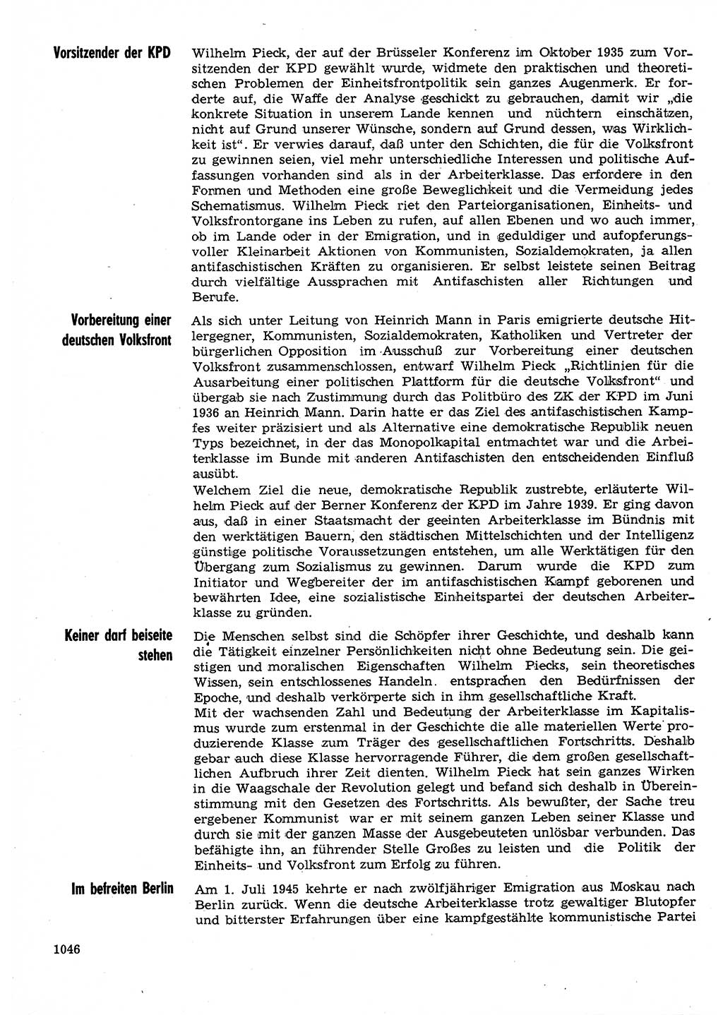 Neuer Weg (NW), Organ des Zentralkomitees (ZK) der SED (Sozialistische Einheitspartei Deutschlands) für Fragen des Parteilebens, 30. Jahrgang [Deutsche Demokratische Republik (DDR)] 1975, Seite 1046 (NW ZK SED DDR 1975, S. 1046)