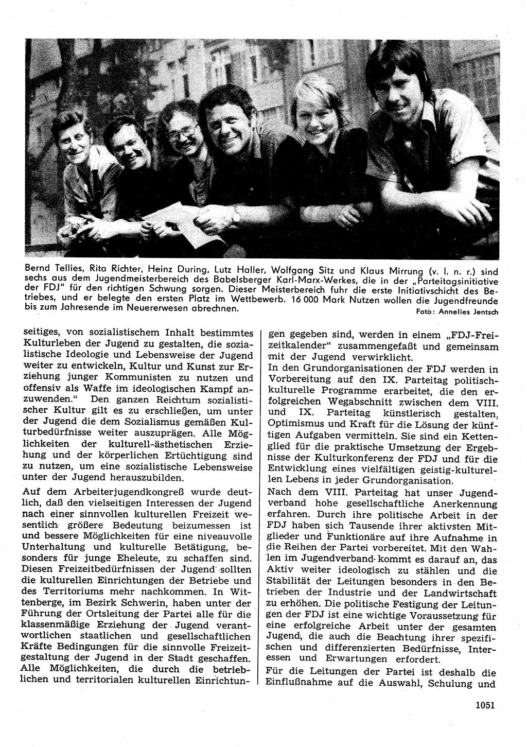 Neuer Weg (NW), Organ des Zentralkomitees (ZK) der SED (Sozialistische Einheitspartei Deutschlands) für Fragen des Parteilebens, 30. Jahrgang [Deutsche Demokratische Republik (DDR)] 1975, Seite 1051 (NW ZK SED DDR 1975, S. 1051)