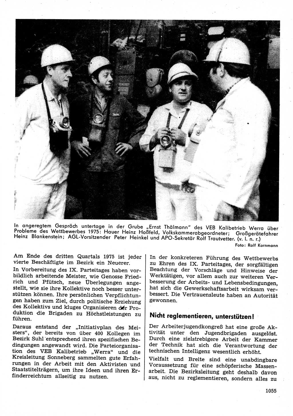 Neuer Weg (NW), Organ des Zentralkomitees (ZK) der SED (Sozialistische Einheitspartei Deutschlands) für Fragen des Parteilebens, 30. Jahrgang [Deutsche Demokratische Republik (DDR)] 1975, Seite 1055 (NW ZK SED DDR 1975, S. 1055)