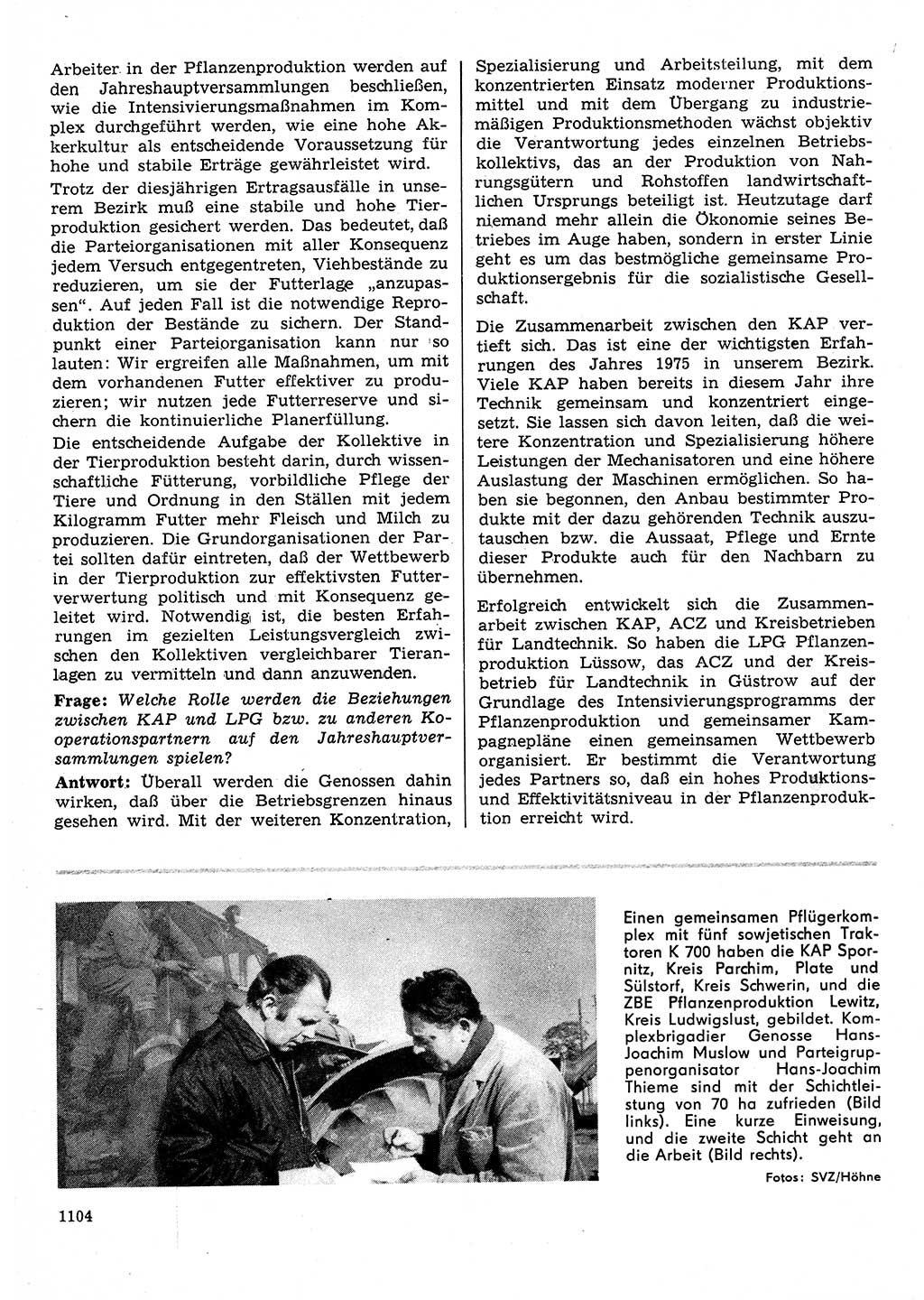 Neuer Weg (NW), Organ des Zentralkomitees (ZK) der SED (Sozialistische Einheitspartei Deutschlands) für Fragen des Parteilebens, 30. Jahrgang [Deutsche Demokratische Republik (DDR)] 1975, Seite 1104 (NW ZK SED DDR 1975, S. 1104)
