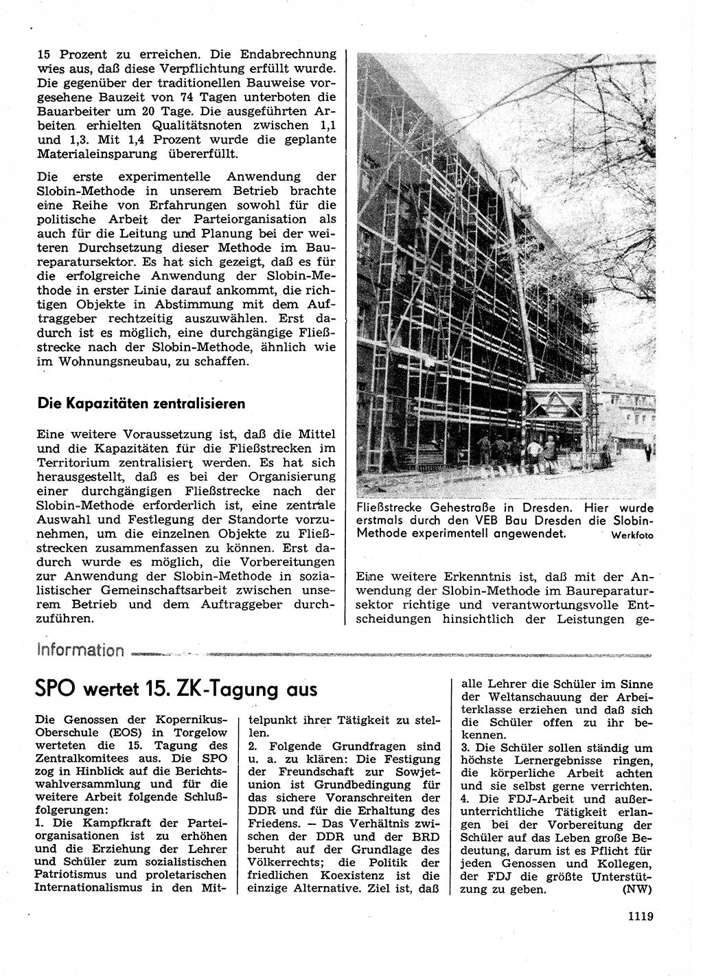 Neuer Weg (NW), Organ des Zentralkomitees (ZK) der SED (Sozialistische Einheitspartei Deutschlands) für Fragen des Parteilebens, 30. Jahrgang [Deutsche Demokratische Republik (DDR)] 1975, Seite 1119 (NW ZK SED DDR 1975, S. 1119)