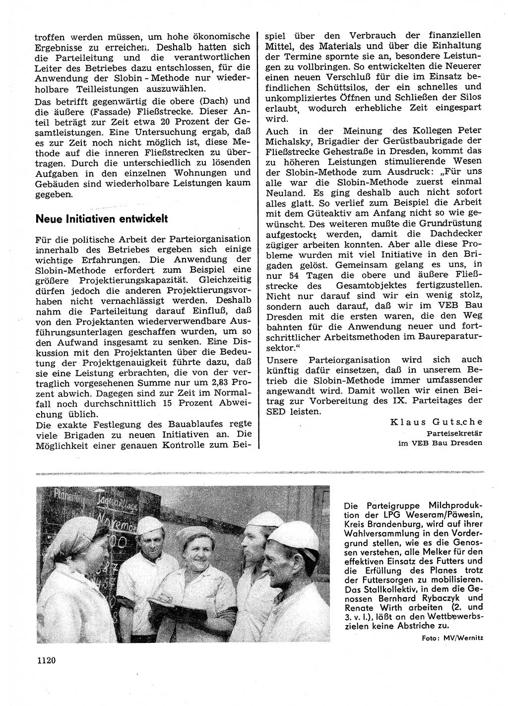 Neuer Weg (NW), Organ des Zentralkomitees (ZK) der SED (Sozialistische Einheitspartei Deutschlands) für Fragen des Parteilebens, 30. Jahrgang [Deutsche Demokratische Republik (DDR)] 1975, Seite 1120 (NW ZK SED DDR 1975, S. 1120)
