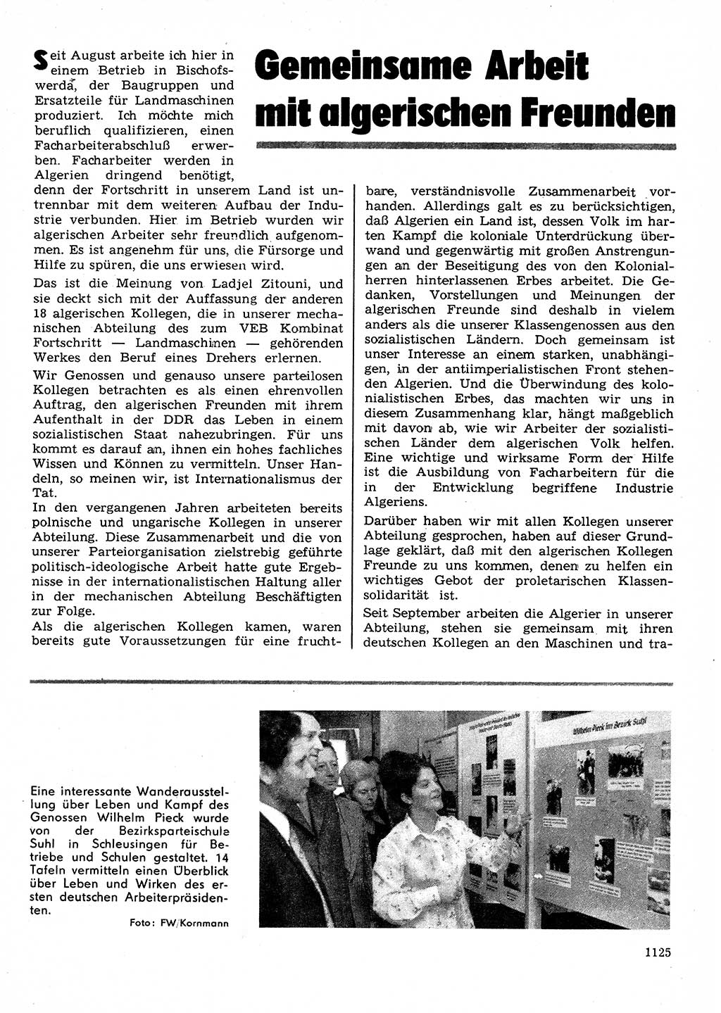 Neuer Weg (NW), Organ des Zentralkomitees (ZK) der SED (Sozialistische Einheitspartei Deutschlands) für Fragen des Parteilebens, 30. Jahrgang [Deutsche Demokratische Republik (DDR)] 1975, Seite 1125 (NW ZK SED DDR 1975, S. 1125)