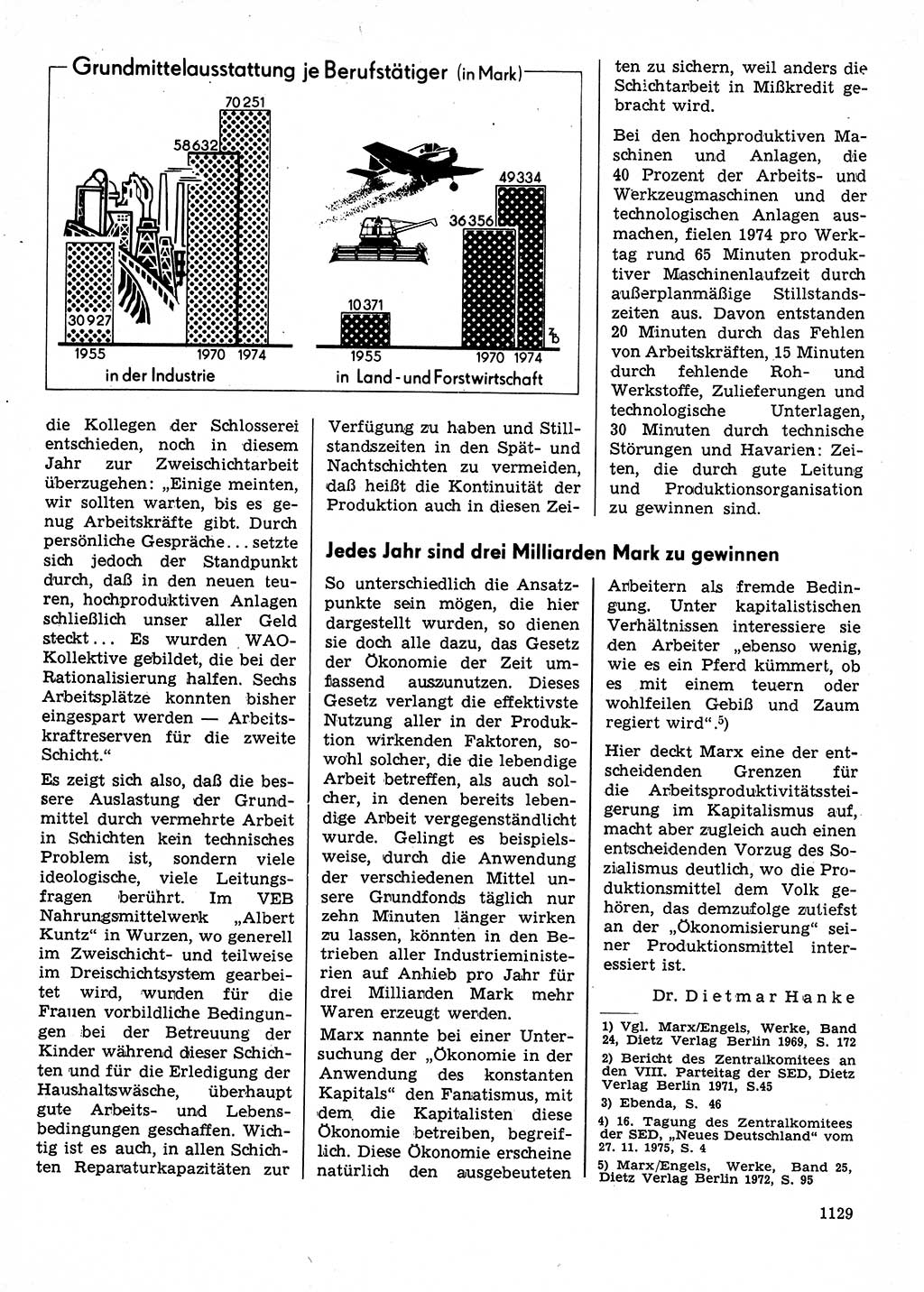 Neuer Weg (NW), Organ des Zentralkomitees (ZK) der SED (Sozialistische Einheitspartei Deutschlands) für Fragen des Parteilebens, 30. Jahrgang [Deutsche Demokratische Republik (DDR)] 1975, Seite 1129 (NW ZK SED DDR 1975, S. 1129)