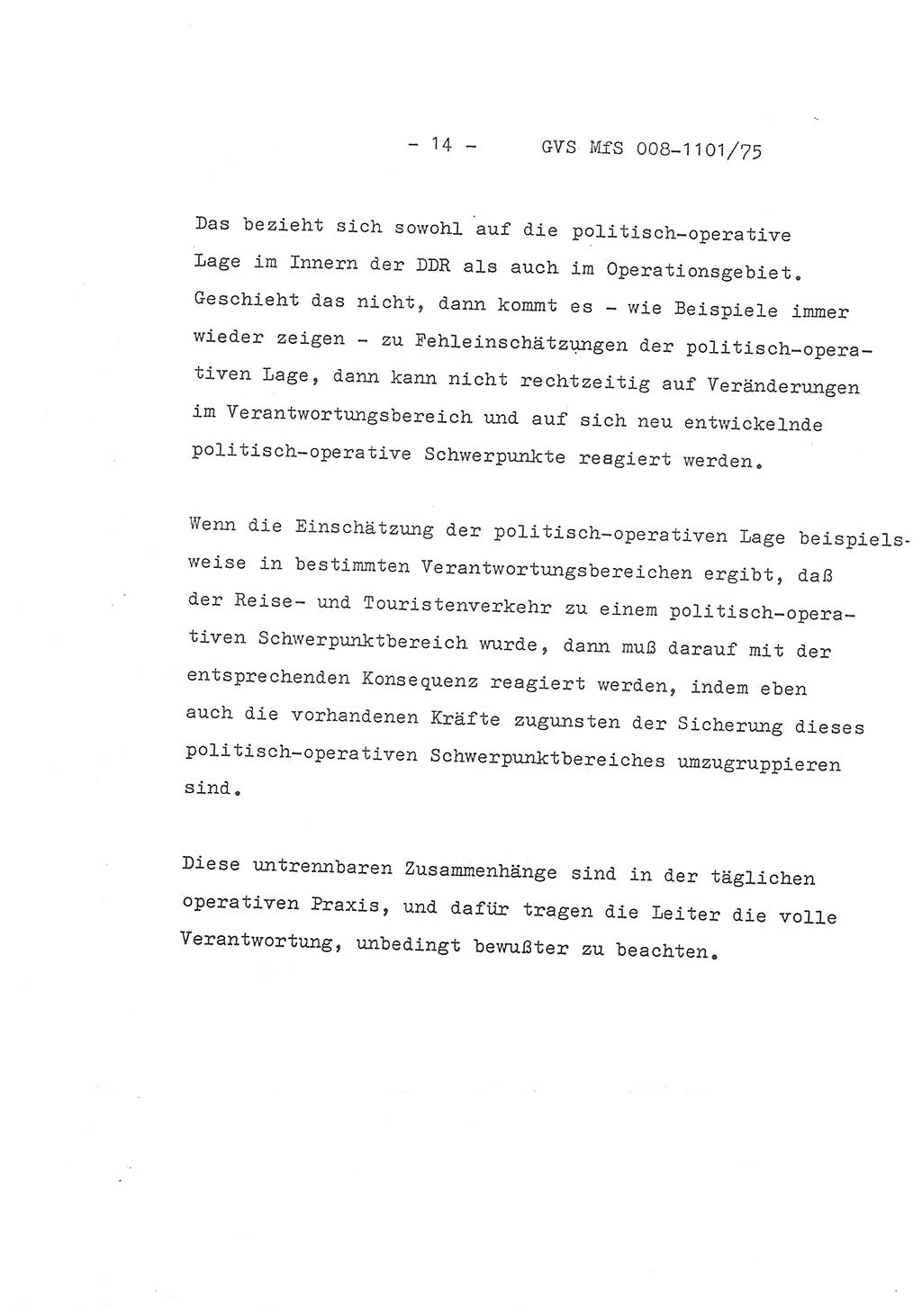 Schlußwort des Genossen Minister (Generaloberst Erich Mielke) zum zentralen Führungsseminar (MfS), Deutsche Demokratische Republik (DDR), Ministerium für Staatssicherheit (MfS), Der Minister, Geheime Verschlußsache (GVS) 008-1101/75, Berlin 1975, Blatt 15 (Schl.-W. Fü.-Sem. DDR MfS Min. GVS 008-1101/75 1975, Bl. 15)