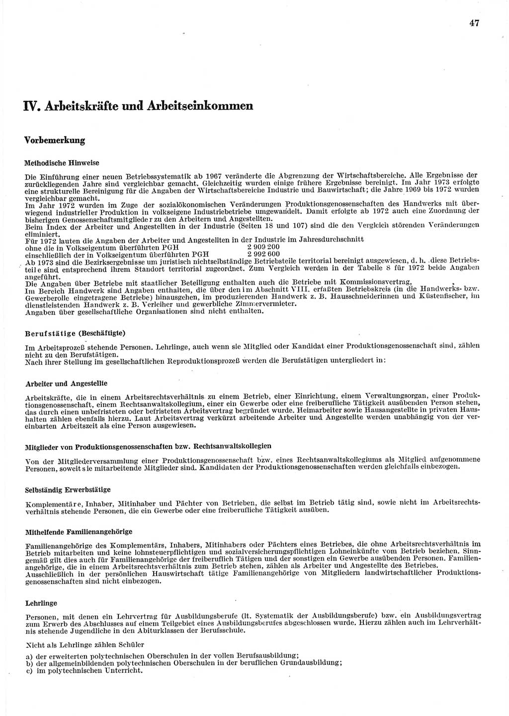 Statistisches Jahrbuch der Deutschen Demokratischen Republik (DDR) 1975, Seite 47 (Stat. Jb. DDR 1975, S. 47)