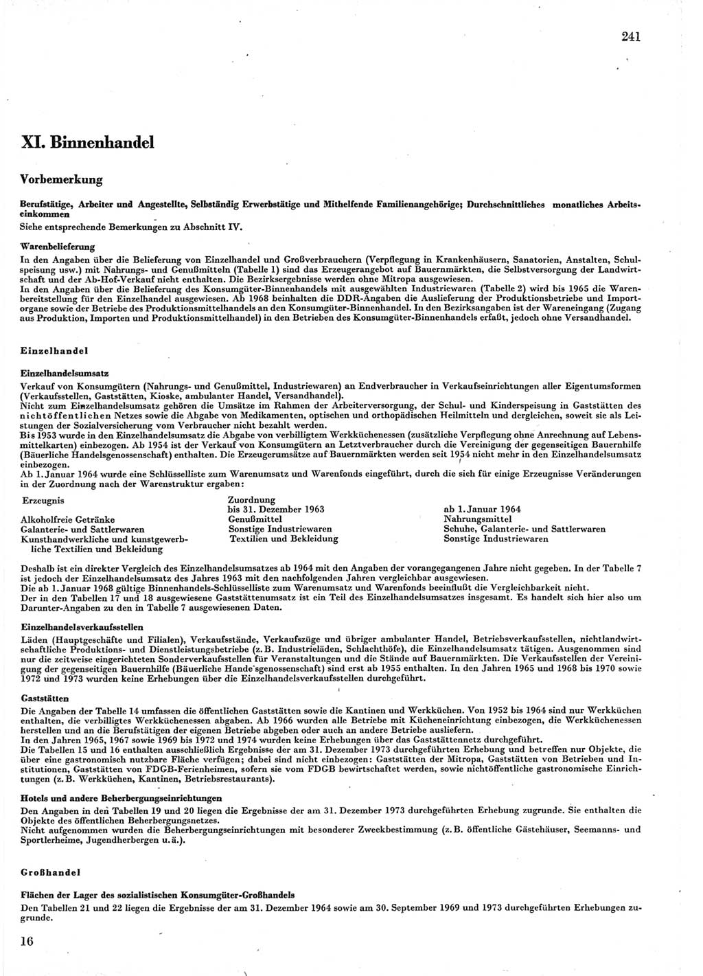 Statistisches Jahrbuch der Deutschen Demokratischen Republik (DDR) 1975, Seite 241 (Stat. Jb. DDR 1975, S. 241)