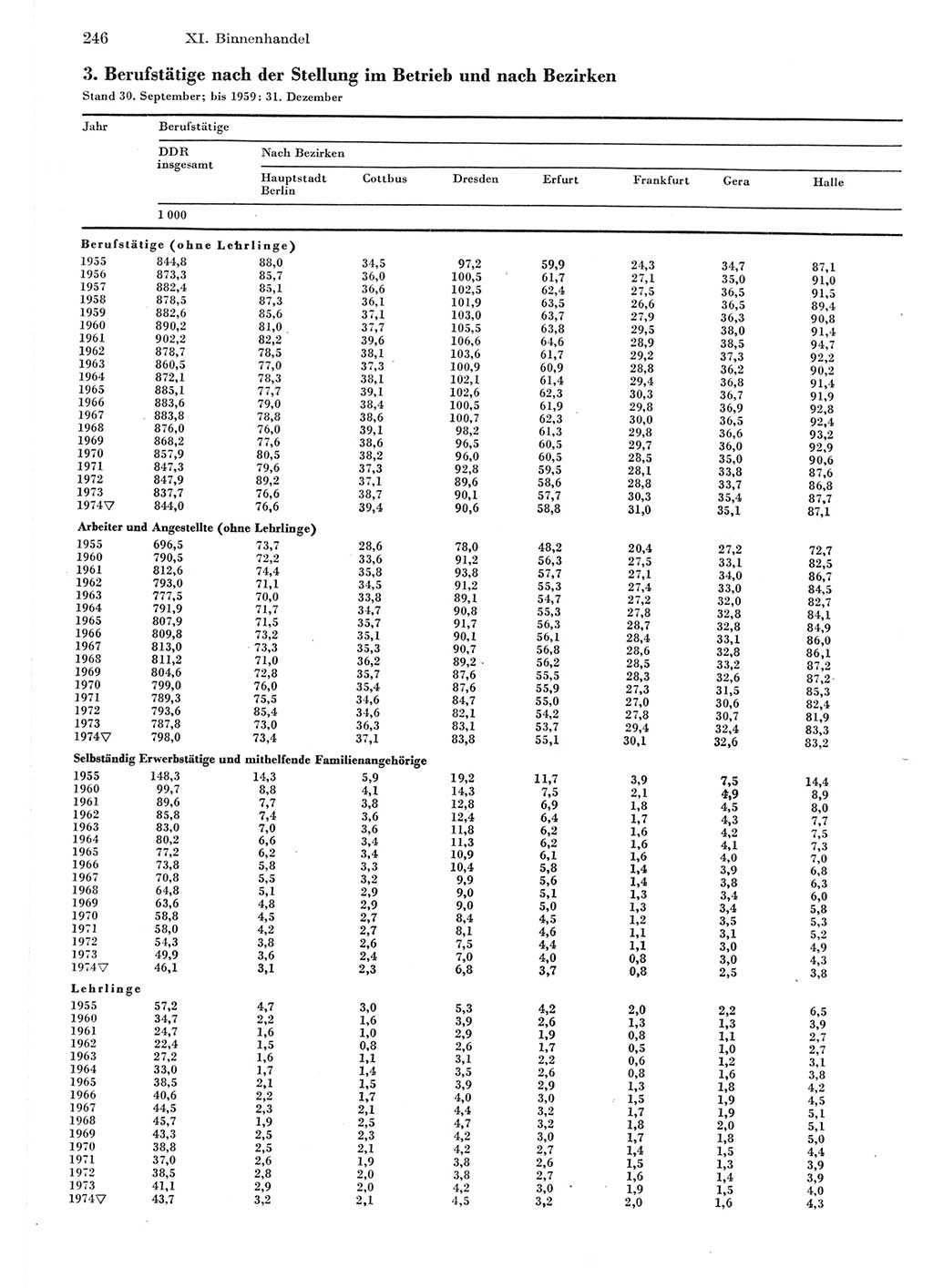 Statistisches Jahrbuch der Deutschen Demokratischen Republik (DDR) 1975, Seite 246 (Stat. Jb. DDR 1975, S. 246)