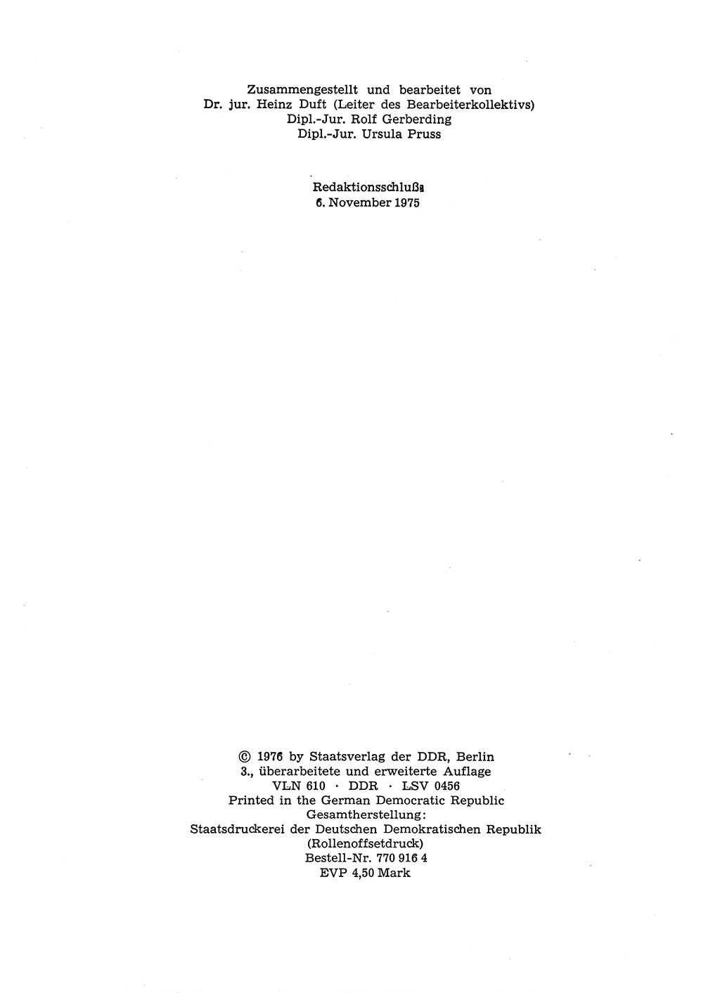 Strafgesetzbuch (StGB) der Deutschen Demokratischen Republik (DDR) und angrenzende Gesetze und Bestimmungen 1975, Seite 4 (StGB DDR Ges. Best. 1975, S. 4)