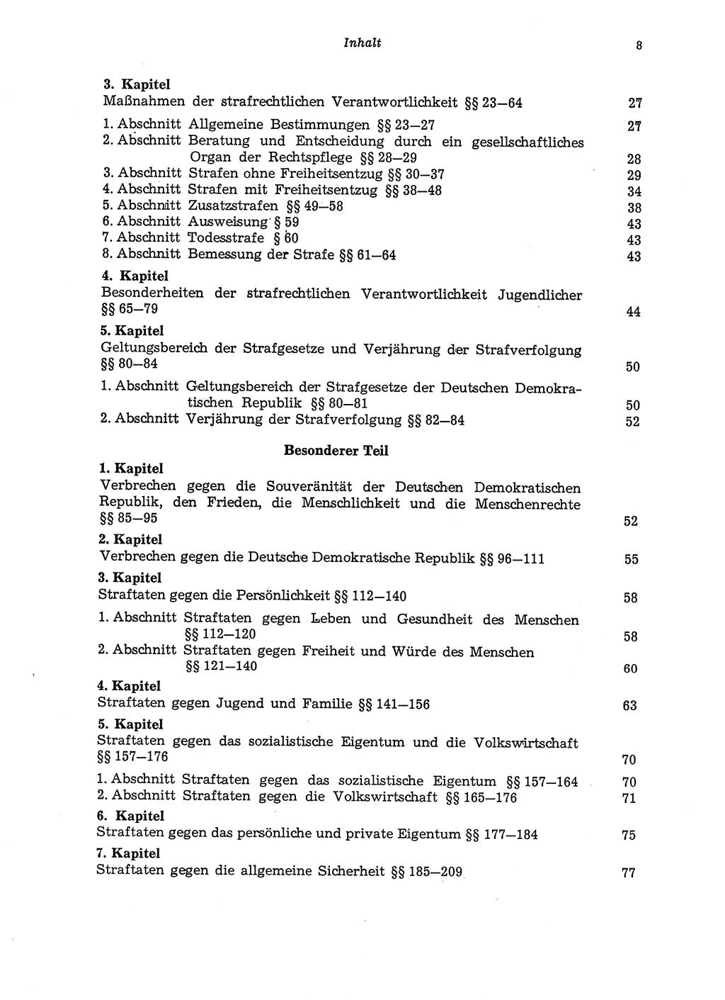 Strafgesetzbuch (StGB) der Deutschen Demokratischen Republik (DDR) und angrenzende Gesetze und Bestimmungen 1975, Seite 8 (StGB DDR Ges. Best. 1975, S. 8)