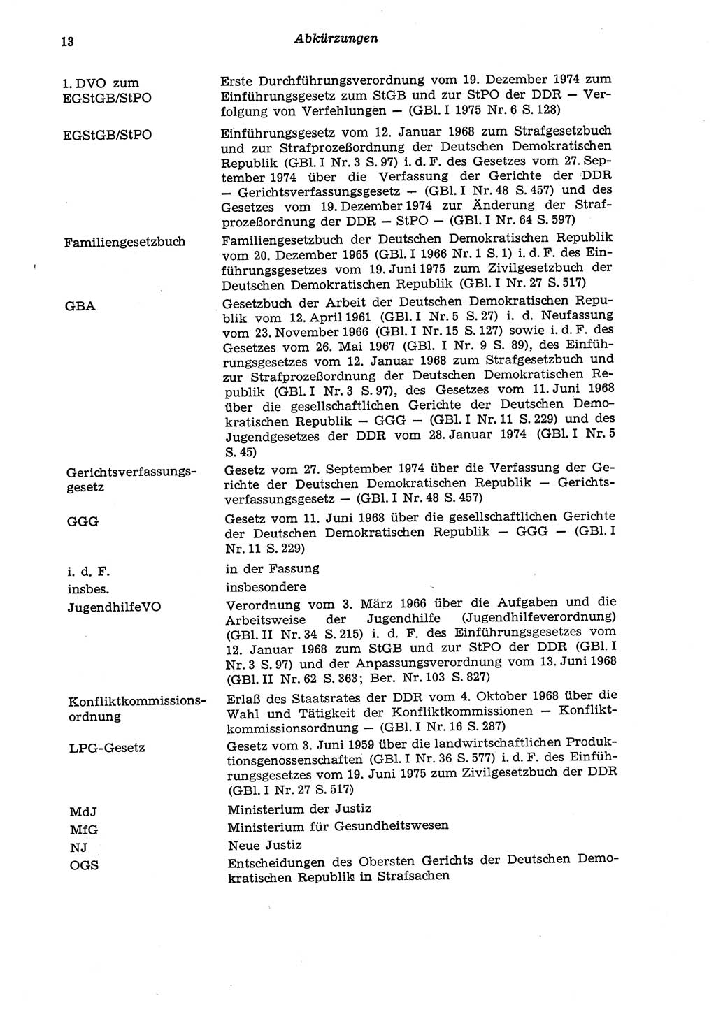 Strafgesetzbuch (StGB) der Deutschen Demokratischen Republik (DDR) und angrenzende Gesetze und Bestimmungen 1975, Seite 13 (StGB DDR Ges. Best. 1975, S. 13)