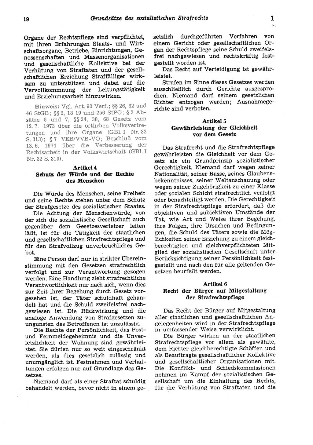 Strafgesetzbuch (StGB) der Deutschen Demokratischen Republik (DDR) und angrenzende Gesetze und Bestimmungen 1975, Seite 19 (StGB DDR Ges. Best. 1975, S. 19)