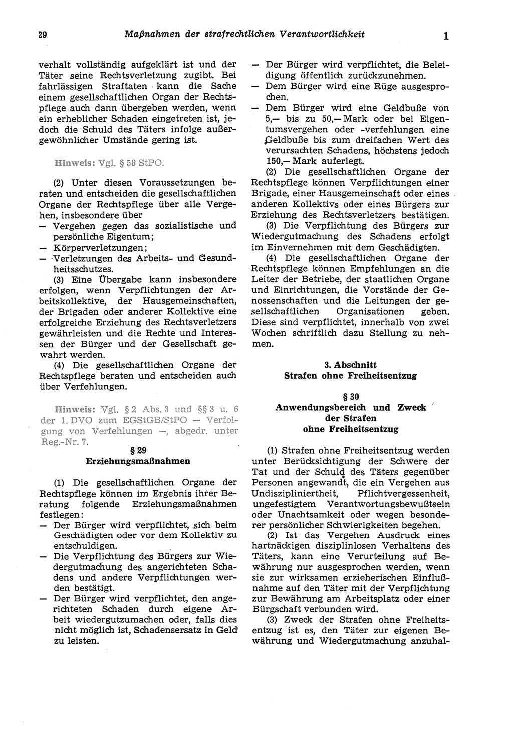 Strafgesetzbuch (StGB) der Deutschen Demokratischen Republik (DDR) und angrenzende Gesetze und Bestimmungen 1975, Seite 29 (StGB DDR Ges. Best. 1975, S. 29)