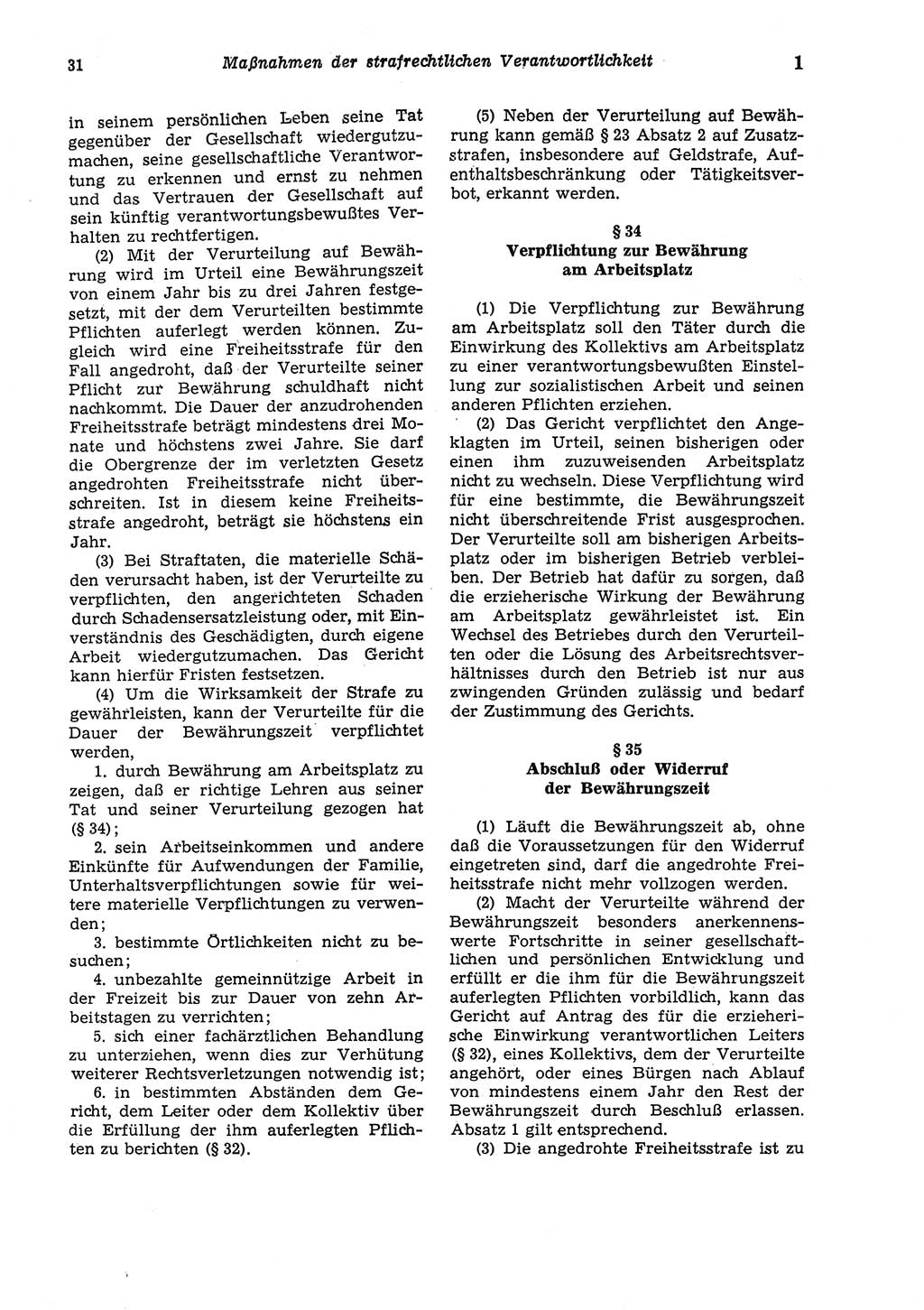 Strafgesetzbuch (StGB) der Deutschen Demokratischen Republik (DDR) und angrenzende Gesetze und Bestimmungen 1975, Seite 31 (StGB DDR Ges. Best. 1975, S. 31)