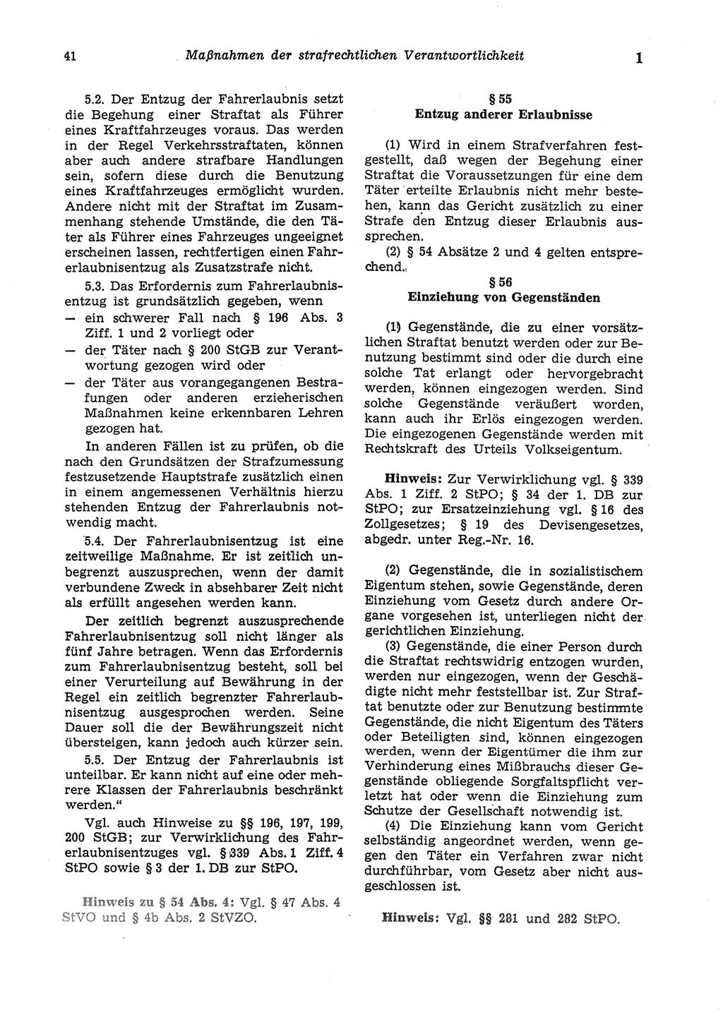 Strafgesetzbuch (StGB) der Deutschen Demokratischen Republik (DDR) und angrenzende Gesetze und Bestimmungen 1975, Seite 41 (StGB DDR Ges. Best. 1975, S. 41)