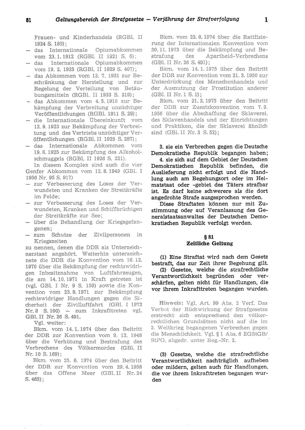 Strafgesetzbuch (StGB) der Deutschen Demokratischen Republik (DDR) und angrenzende Gesetze und Bestimmungen 1975, Seite 51 (StGB DDR Ges. Best. 1975, S. 51)