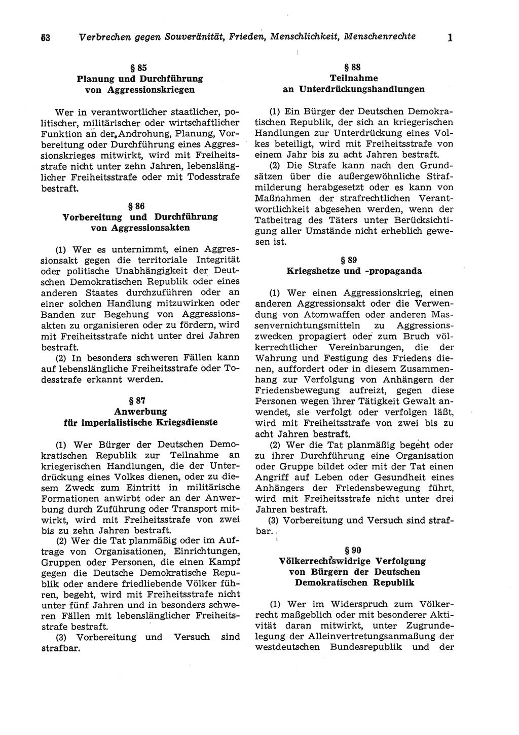 Strafgesetzbuch (StGB) der Deutschen Demokratischen Republik (DDR) und angrenzende Gesetze und Bestimmungen 1975, Seite 53 (StGB DDR Ges. Best. 1975, S. 53)