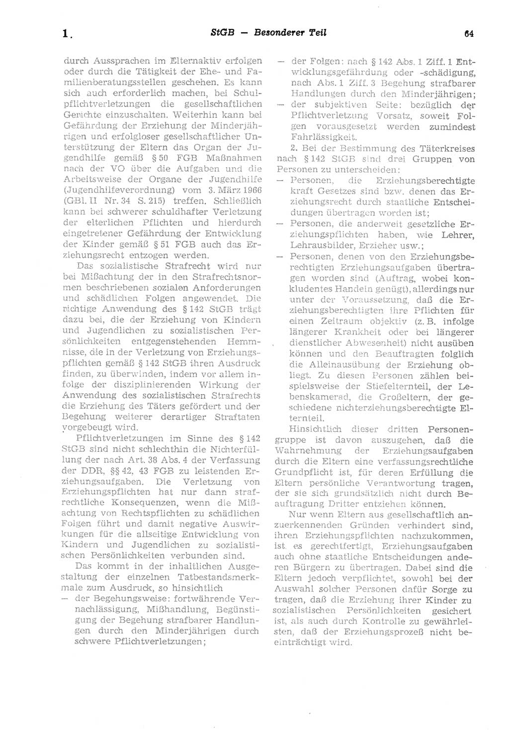 Strafgesetzbuch (StGB) der Deutschen Demokratischen Republik (DDR) und angrenzende Gesetze und Bestimmungen 1975, Seite 64 (StGB DDR Ges. Best. 1975, S. 64)