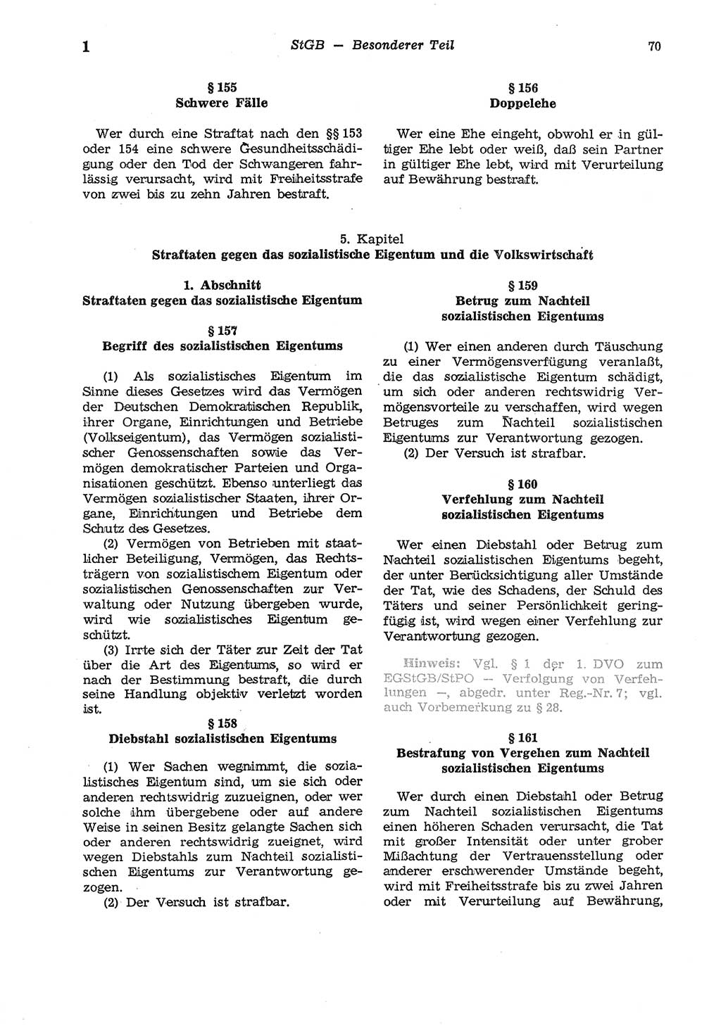 Strafgesetzbuch (StGB) der Deutschen Demokratischen Republik (DDR) und angrenzende Gesetze und Bestimmungen 1975, Seite 70 (StGB DDR Ges. Best. 1975, S. 70)