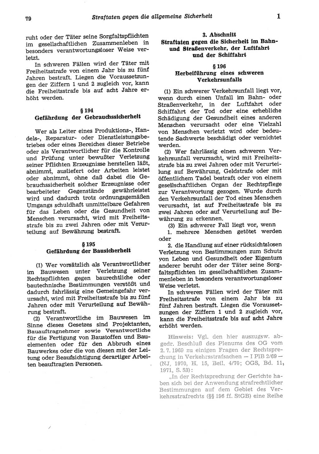 Strafgesetzbuch (StGB) der Deutschen Demokratischen Republik (DDR) und angrenzende Gesetze und Bestimmungen 1975, Seite 79 (StGB DDR Ges. Best. 1975, S. 79)