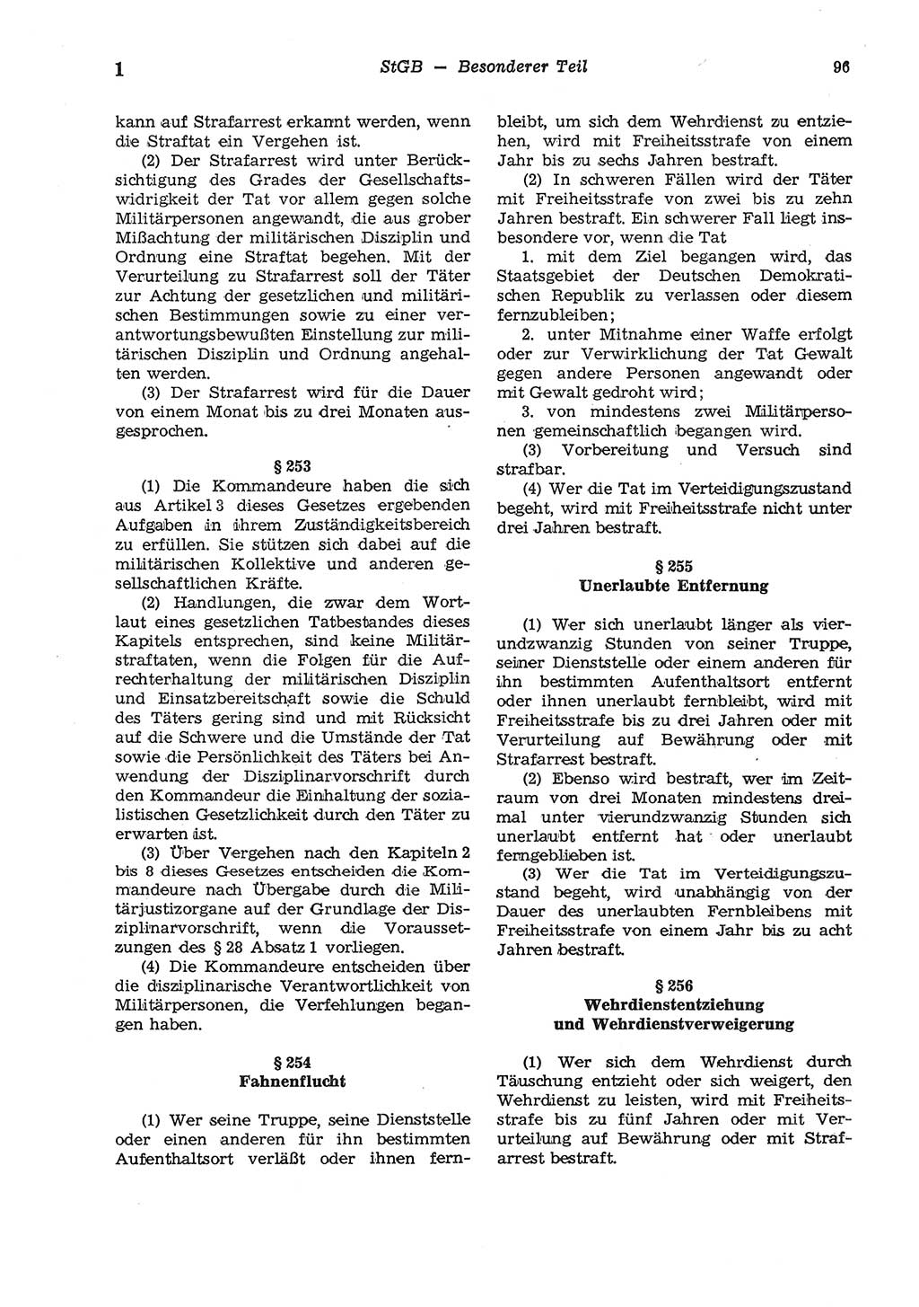Strafgesetzbuch (StGB) der Deutschen Demokratischen Republik (DDR) und angrenzende Gesetze und Bestimmungen 1975, Seite 96 (StGB DDR Ges. Best. 1975, S. 96)
