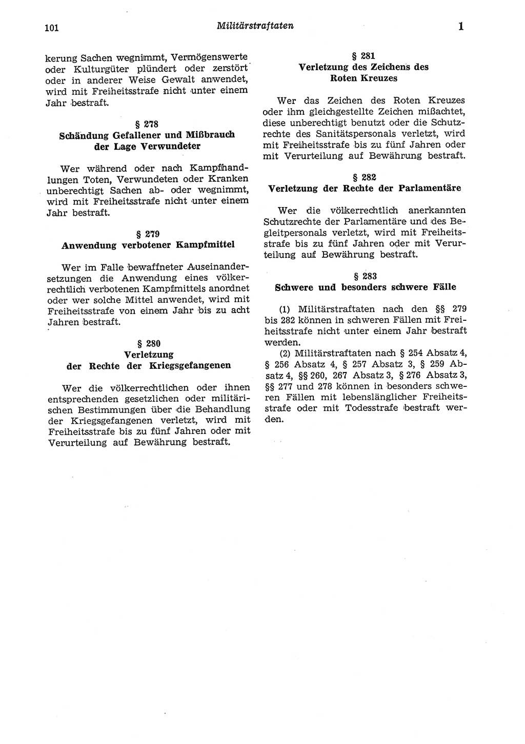 Strafgesetzbuch (StGB) der Deutschen Demokratischen Republik (DDR) und angrenzende Gesetze und Bestimmungen 1975, Seite 101 (StGB DDR Ges. Best. 1975, S. 101)