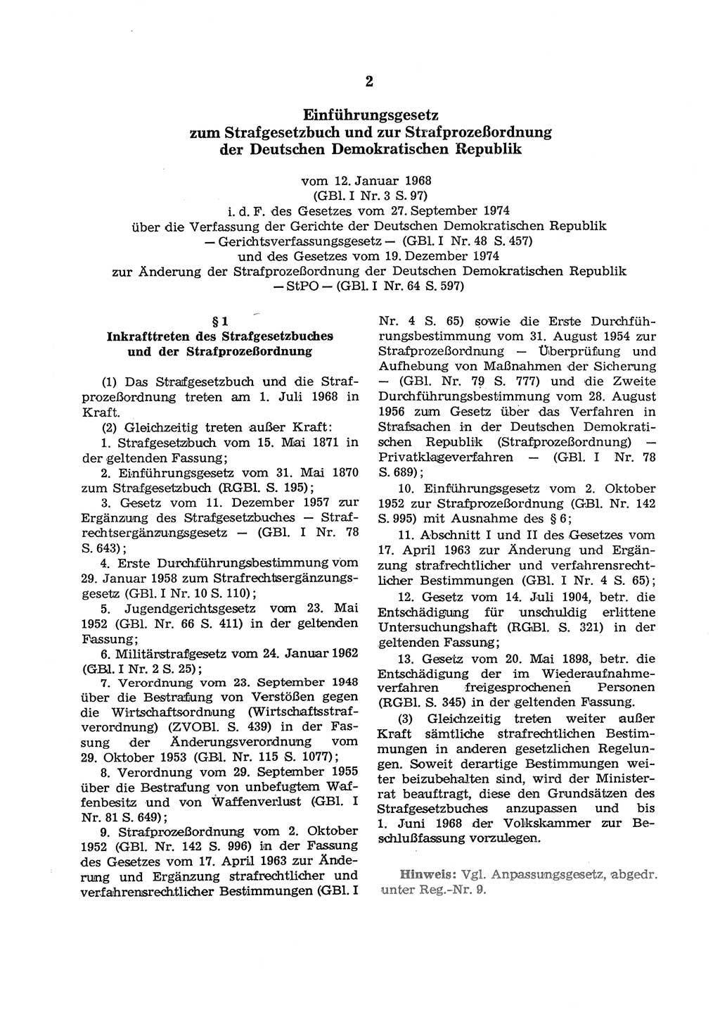 Strafgesetzbuch (StGB) der Deutschen Demokratischen Republik (DDR) und angrenzende Gesetze und Bestimmungen 1975, Seite 102 (StGB DDR Ges. Best. 1975, S. 102)