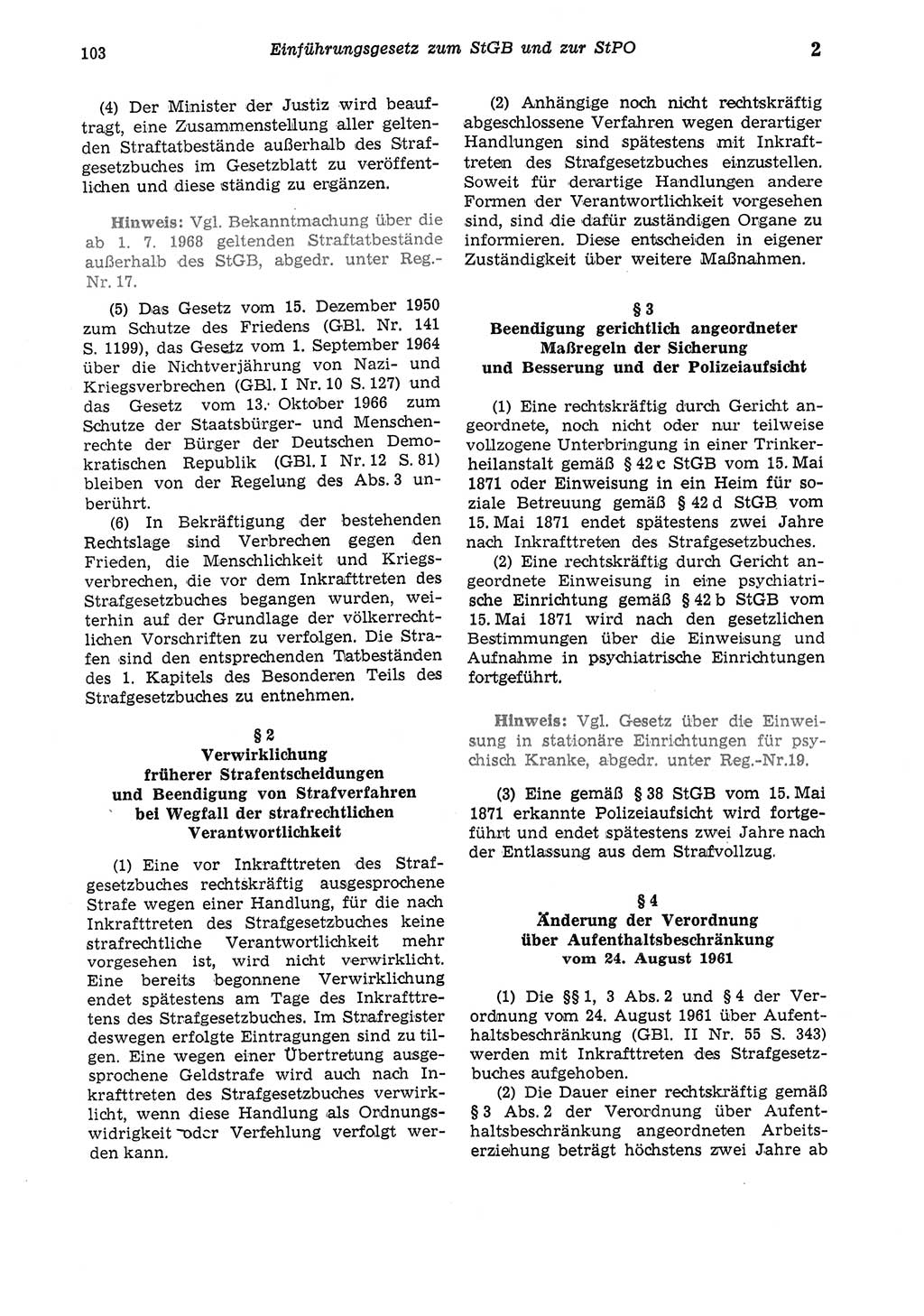 Strafgesetzbuch (StGB) der Deutschen Demokratischen Republik (DDR) und angrenzende Gesetze und Bestimmungen 1975, Seite 103 (StGB DDR Ges. Best. 1975, S. 103)