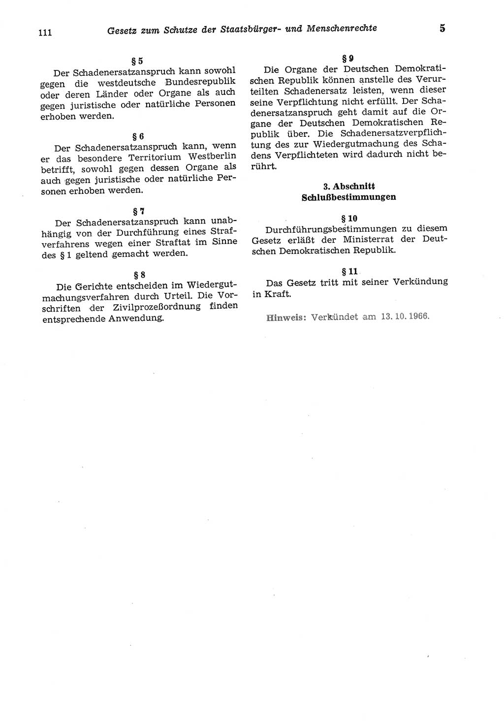 Strafgesetzbuch (StGB) der Deutschen Demokratischen Republik (DDR) und angrenzende Gesetze und Bestimmungen 1975, Seite 111 (StGB DDR Ges. Best. 1975, S. 111)