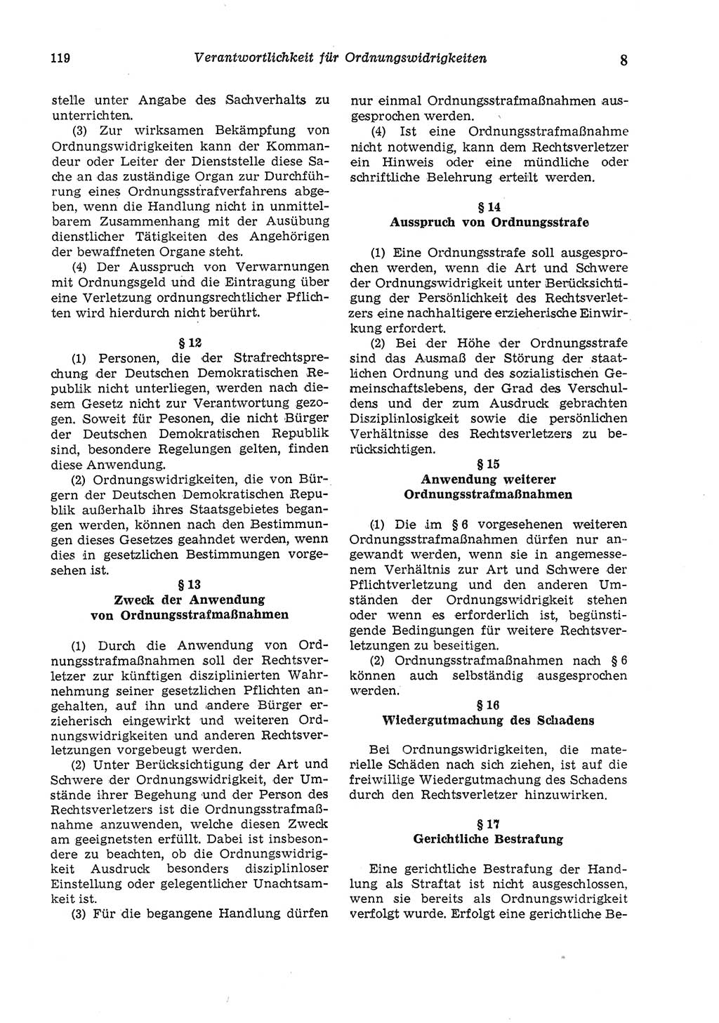 Strafgesetzbuch (StGB) der Deutschen Demokratischen Republik (DDR) und angrenzende Gesetze und Bestimmungen 1975, Seite 119 (StGB DDR Ges. Best. 1975, S. 119)