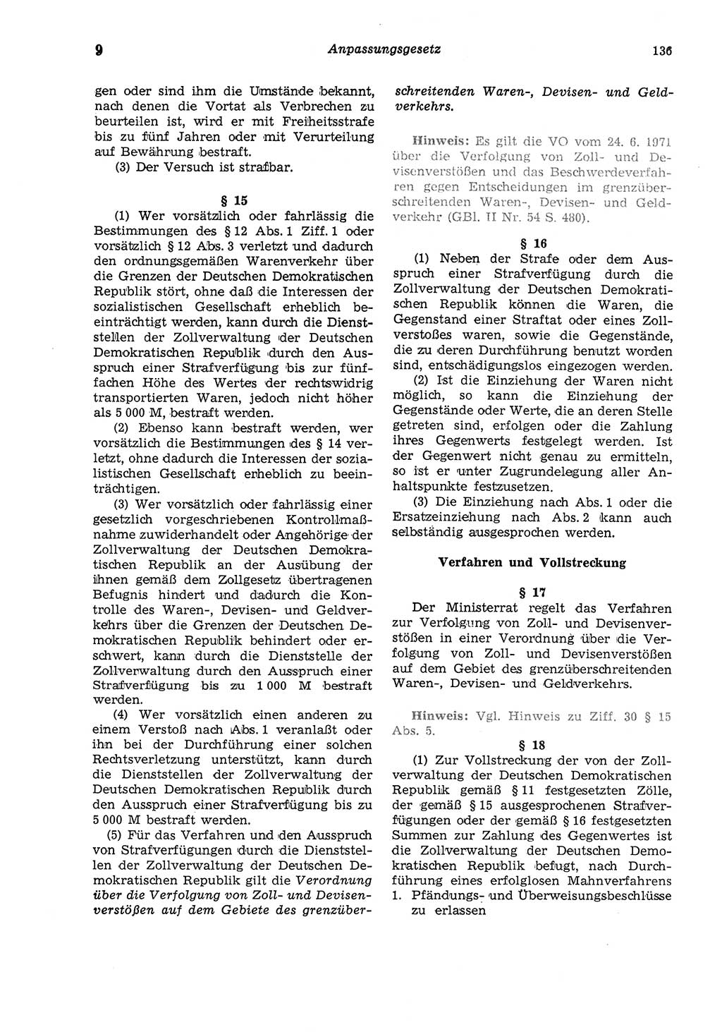 Strafgesetzbuch (StGB) der Deutschen Demokratischen Republik (DDR) und angrenzende Gesetze und Bestimmungen 1975, Seite 136 (StGB DDR Ges. Best. 1975, S. 136)