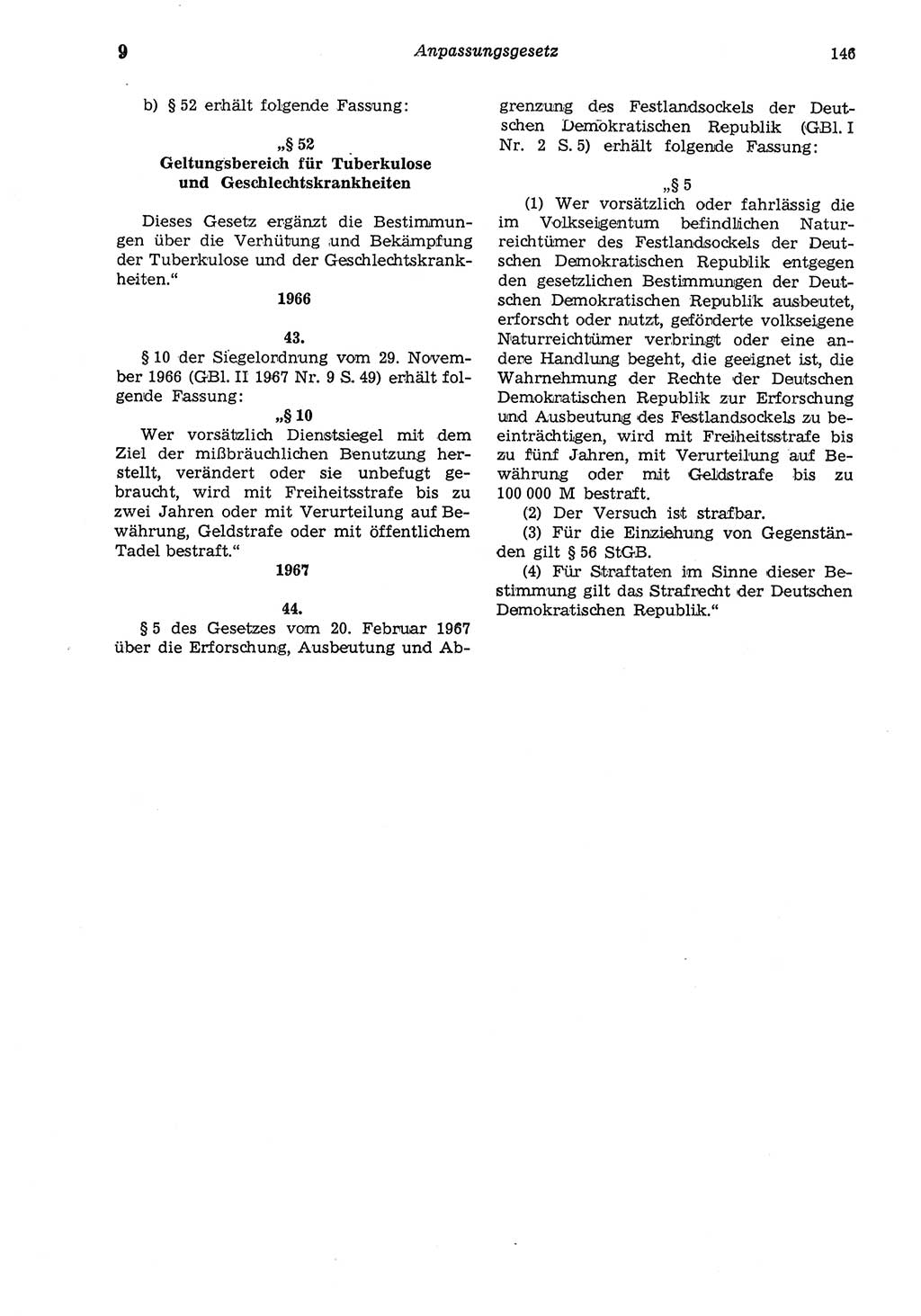 Strafgesetzbuch (StGB) der Deutschen Demokratischen Republik (DDR) und angrenzende Gesetze und Bestimmungen 1975, Seite 146 (StGB DDR Ges. Best. 1975, S. 146)