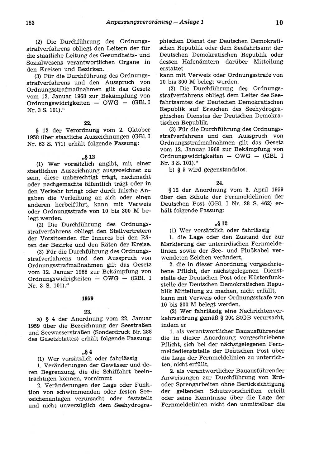 Strafgesetzbuch (StGB) der Deutschen Demokratischen Republik (DDR) und angrenzende Gesetze und Bestimmungen 1975, Seite 153 (StGB DDR Ges. Best. 1975, S. 153)