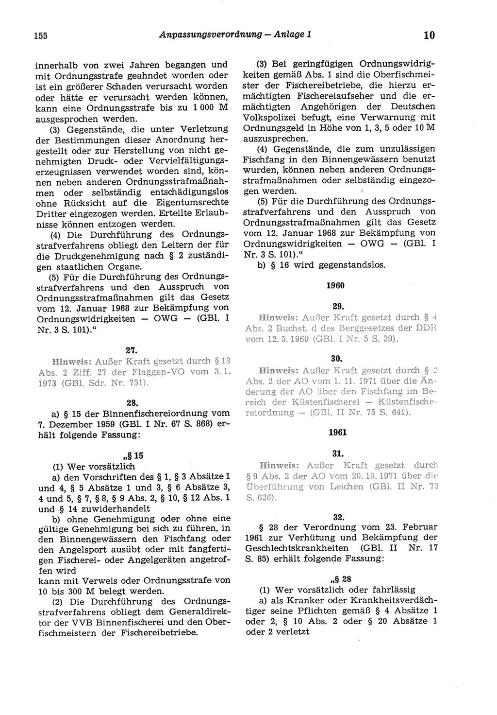 Strafgesetzbuch (StGB) der Deutschen Demokratischen Republik (DDR) und angrenzende Gesetze und Bestimmungen 1975, Seite 155 (StGB DDR Ges. Best. 1975, S. 155)