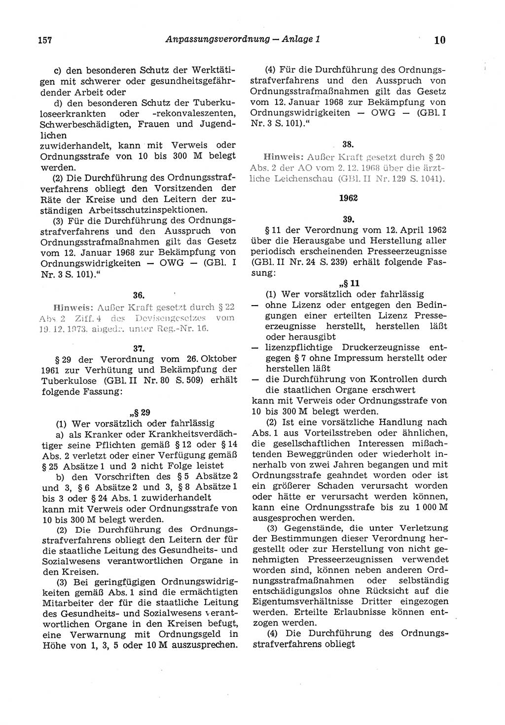 Strafgesetzbuch (StGB) der Deutschen Demokratischen Republik (DDR) und angrenzende Gesetze und Bestimmungen 1975, Seite 157 (StGB DDR Ges. Best. 1975, S. 157)